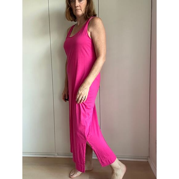 Michael Stars Pink Tank Dress Size Large Poolside Vacation Tropical Loungwear - Picture 3 of 6